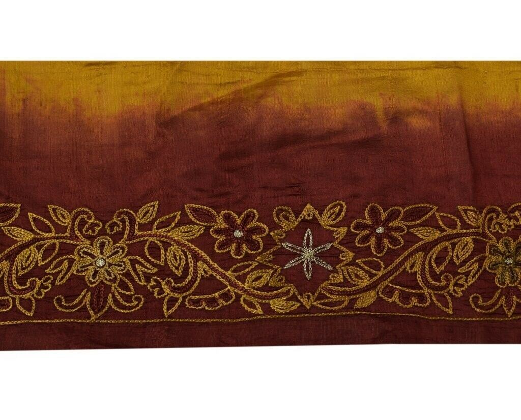 Vintage Sari Border Indian Craft Sewing Trim Embroidered Ribbon Lace Maroon