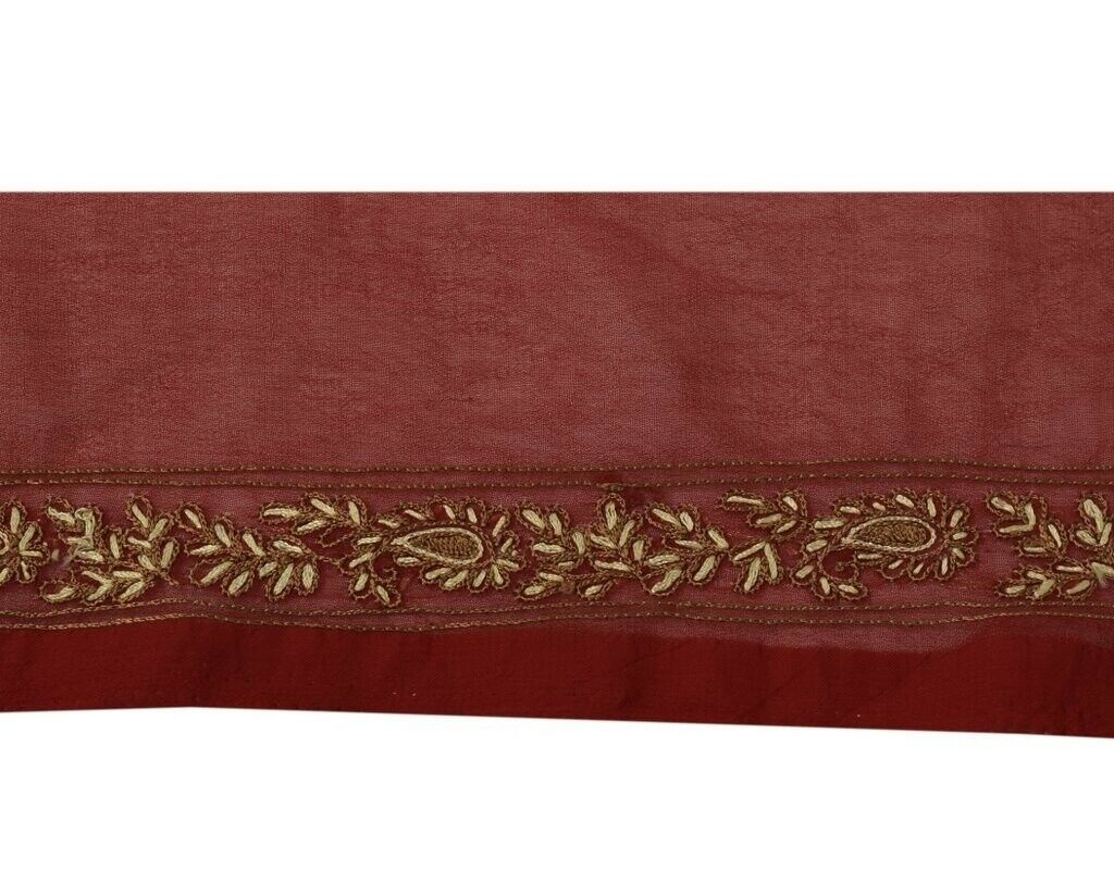 Vintage Sari Border Indian Craft Sewing Trim Hand Embroidered Ribbon Lace Red