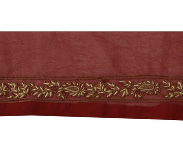 Vintage Sari Border Indian Craft Sewing Trim Hand Embroidered Ribbon Lace Red