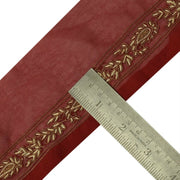 Vintage Sari Border Indian Craft Sewing Trim Hand Embroidered Ribbon Lace Red