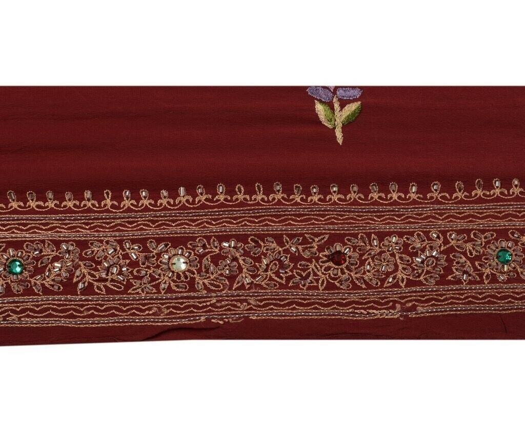 Vintage Sari Border Indian Craft Sewing Trim Beaded Embroidered Ribbon Lace