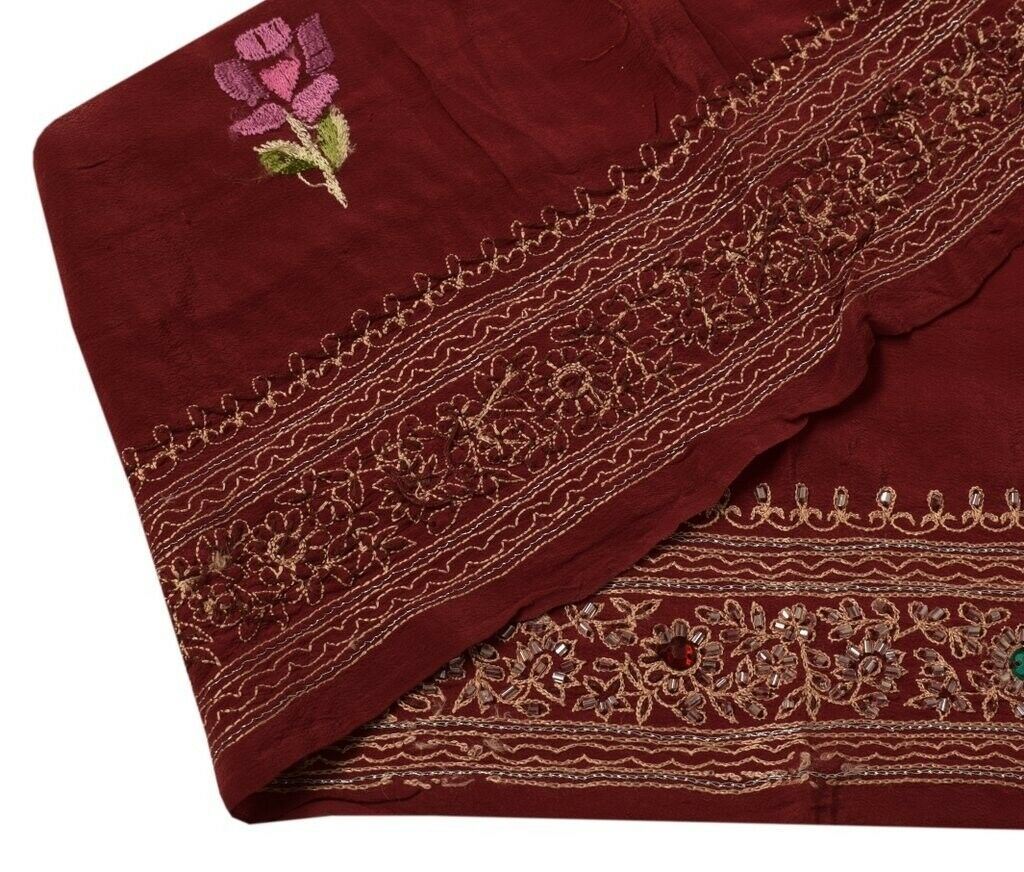 Vintage Sari Border Indian Craft Sewing Trim Beaded Embroidered Ribbon Lace