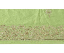 Vintage Sari Border Indian Craft Trim Hand Beaded Zardozi Embroidered Green Lace
