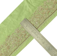 Vintage Sari Border Indian Craft Trim Hand Beaded Zardozi Embroidered Green Lace