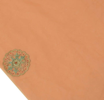 Indian Art Silk Vintage Sari Remnant Scrap Fabric for Sewing Craft Peach