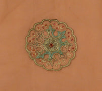Indian Art Silk Vintage Sari Remnant Scrap Fabric for Sewing Craft Peach