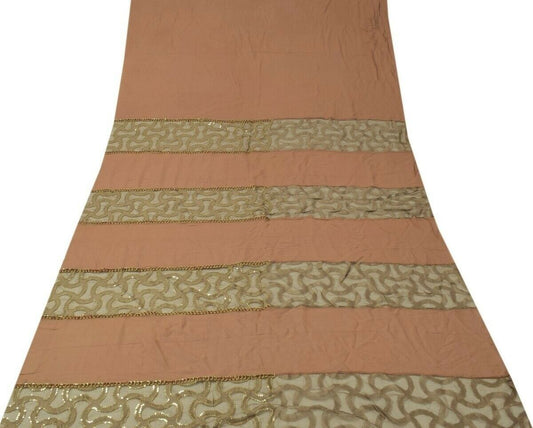 Pure Georgette Silk Patch Work Vintage Sari Remnant Scrap Fabric for Sew Craft