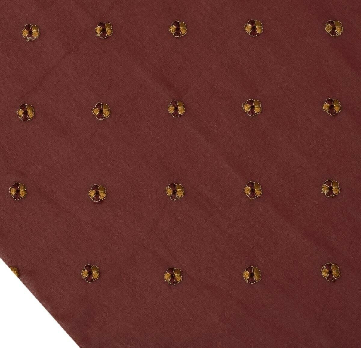 Blend Georgette Silk Vintage Sari Remnant Scrap Fabric for Sewing Craft Maroon