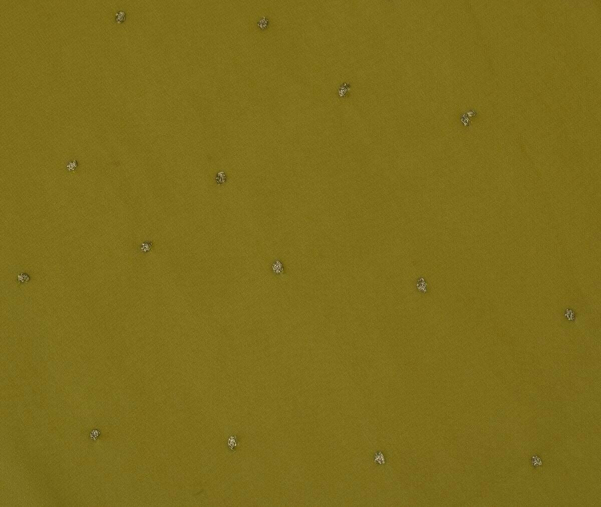 Blend Georgette Silk Vintage Sari Remnant Scrap Fabric for Sewing Craft Green