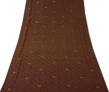 Indian Art Silk Woven Embroidered Vintage Sari Remnant Scrap Fabric Sew Craft
