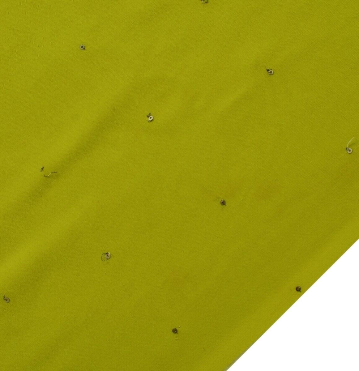 Blend Georgette Silk Green Vintage Sari Remnant Scrap Fabric for Sewing Craft