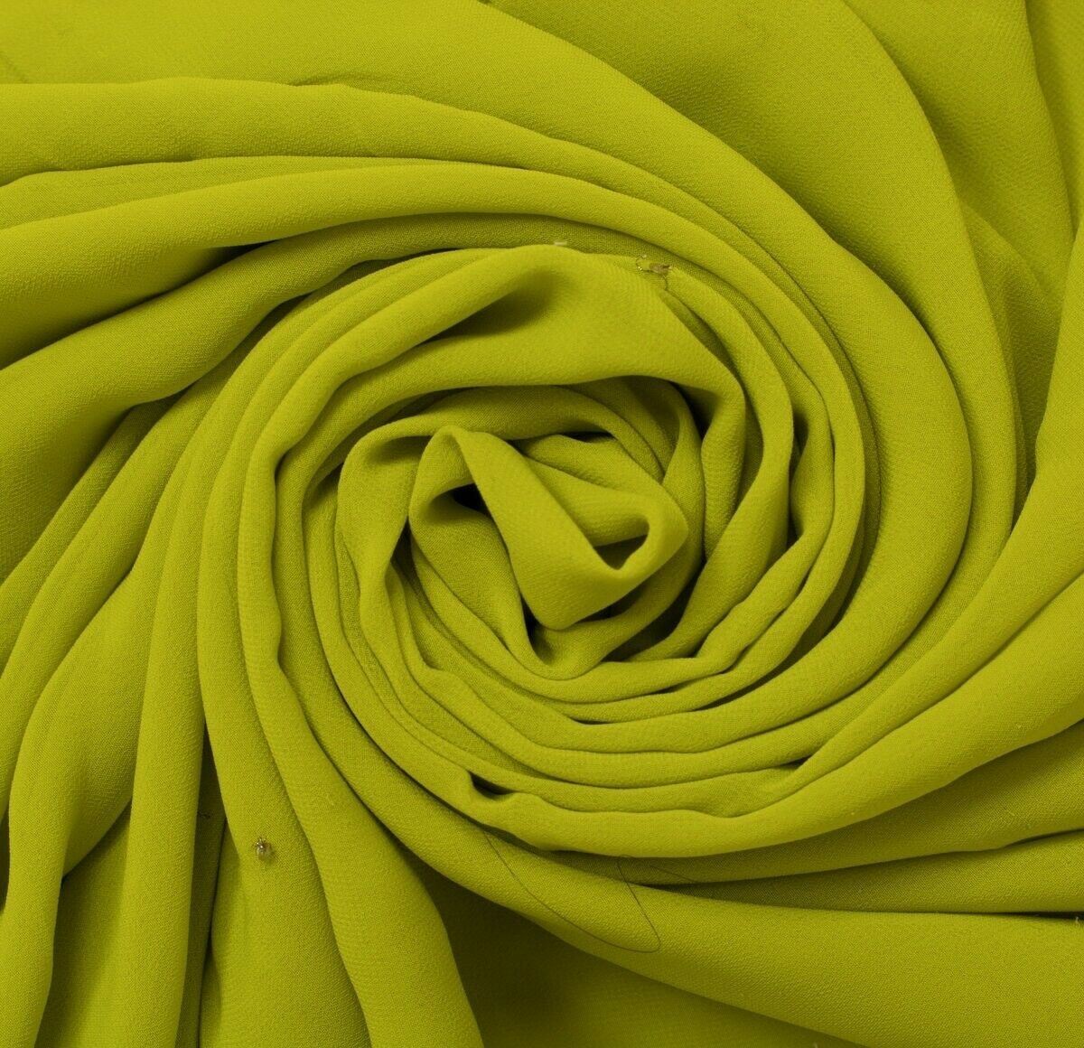 Blend Georgette Silk Green Vintage Sari Remnant Scrap Fabric for Sewing Craft