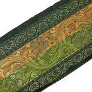 3 Yard Woven Zari Brocade Indian Faux Silk Border Trim Lace Ribbon Bottle Green