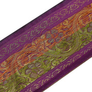 3 Yard Woven Zari Brocade Indian Faux Silk Border Trim Lace Ribbon Dark Magenta