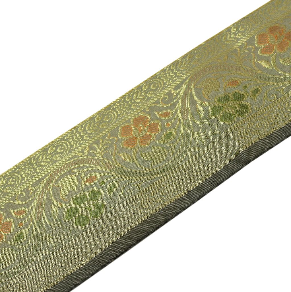 3 Yard Woven Zari Brocade Indian Faux Silk Border Trim Lace Ribbon Deep Gray