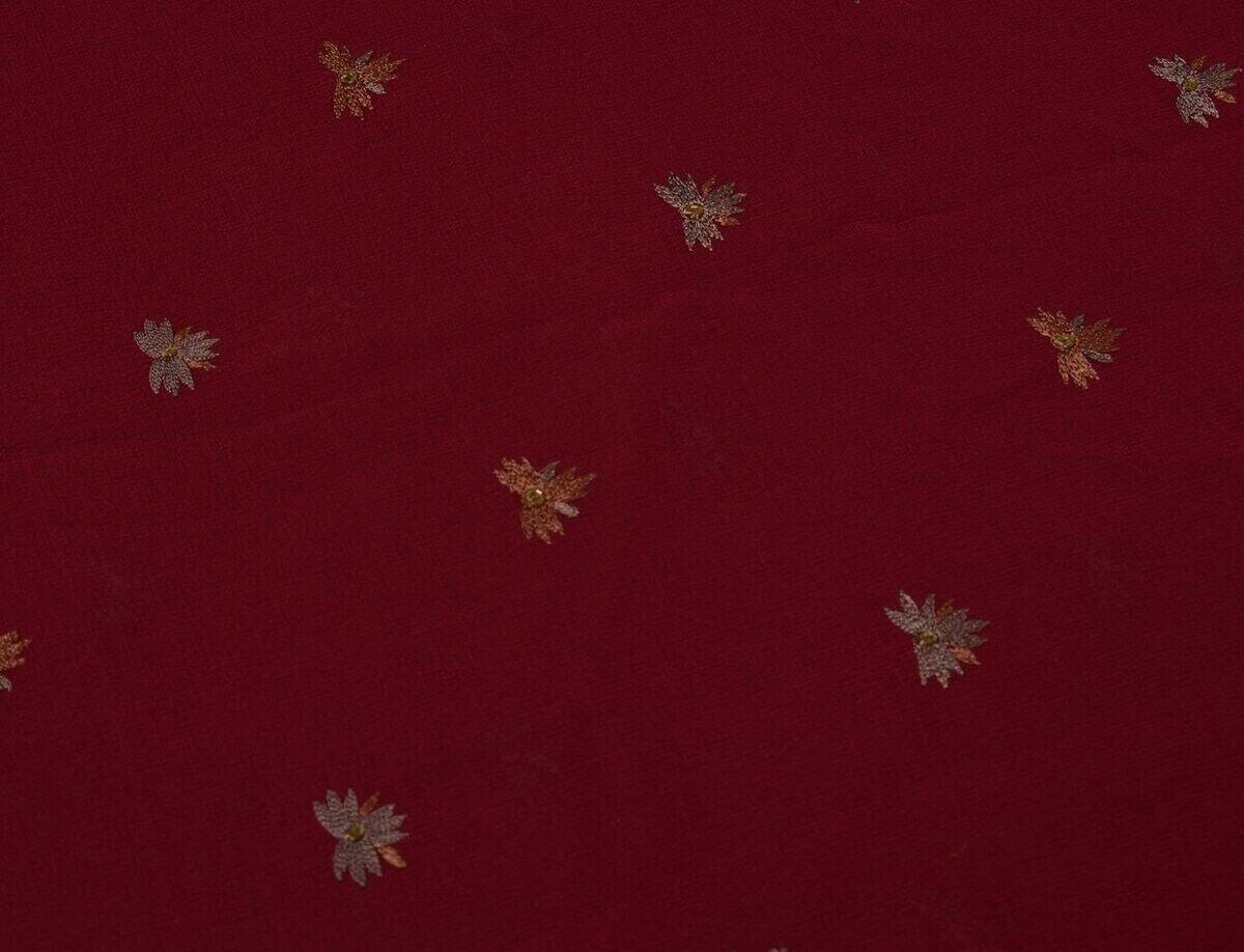 100% Pure Georgette Silk Vintage Sari Remnant Scrap Fabric for Sewing Craft