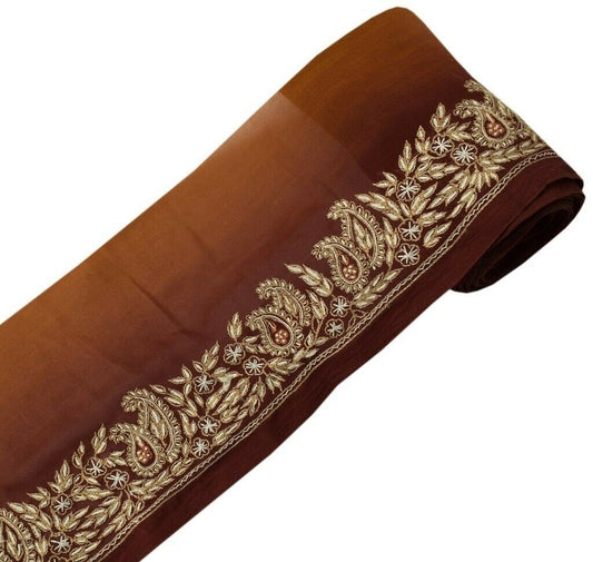 Vintage Saree Sewing Trim Indian Craft Border Hand Embroidered Ribbon Lace