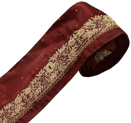 Vintage Saree Sewing Trim Indian Craft Border Hand Beaded Embroidered Lace