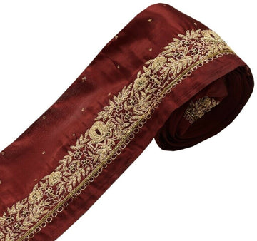 Vintage Saree Sewing Trim Indian Craft Border Hand Beaded Embroidered Lace