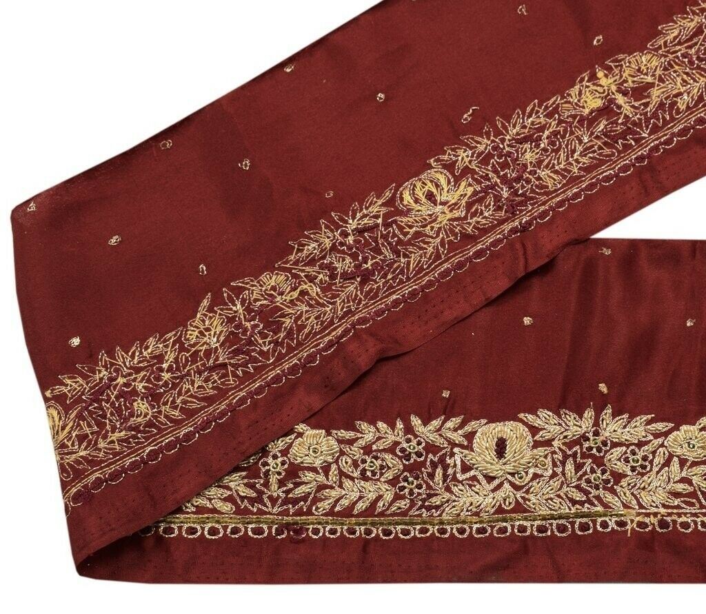 Vintage Saree Sewing Trim Indian Craft Border Hand Beaded Embroidered Lace