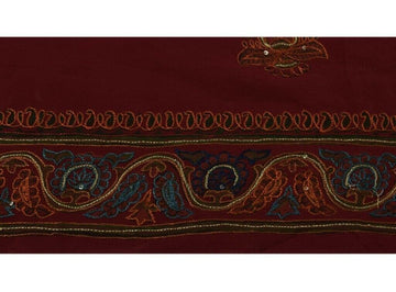 Vintage Sari Border Indian Craft Sewing Trim Embroidered Ribbon Lace Maroon