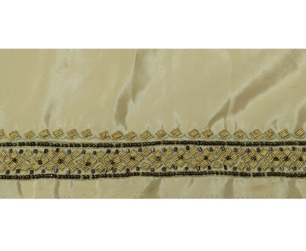 Vintage Sari Border Indian Craft Sewing Trim Hand Beaded Zardozi Ribbon Lace
