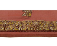 Vintage Sari Border Indian Craft Trim Hand Beaded Embroidered Ribbon Lace Rust