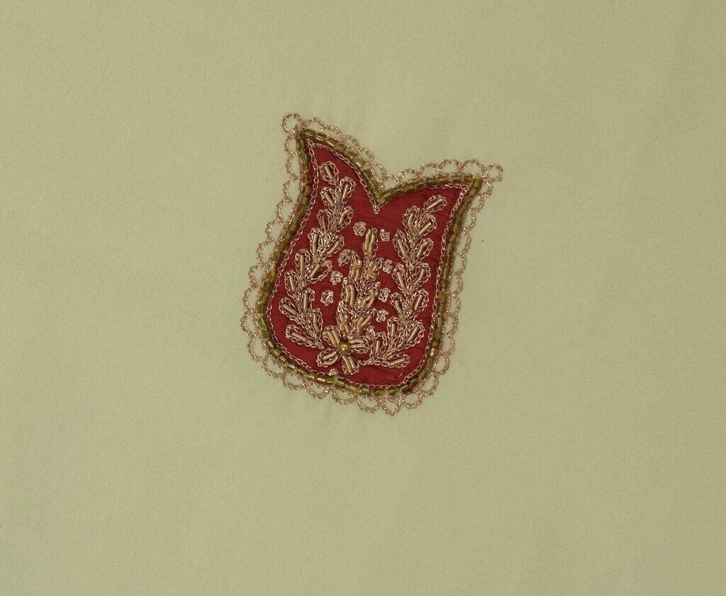 Blend Crepe Vintage Sari Remnant Scrap Fabric for Sewing Craft Cream