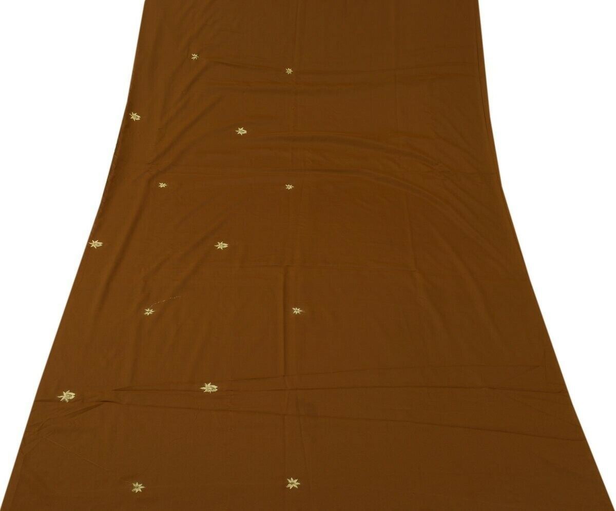 Blend Crepe Silk Hand Beaded Vintage Sari Remnant Scrap Fabric for Sewing Craft