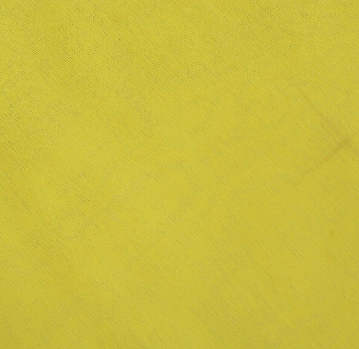 Blend Georgette Greenish Yellow Vintage Sari Remnant Scrap Fabric for Sew Craft