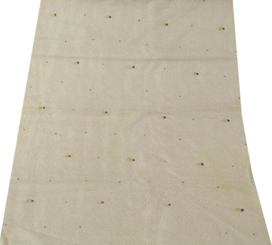 Vintage Sari Remnant Scrap Net Mesh Hand Beaded Fabric for Sewing Craft Mauve