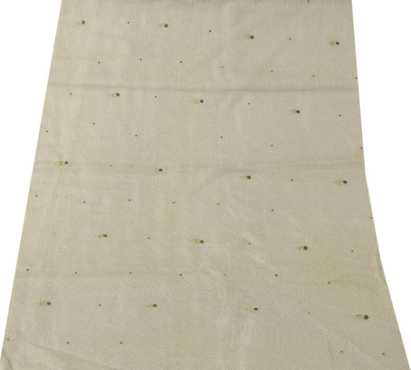 Vintage Sari Remnant Scrap Net Mesh Hand Beaded Fabric for Sewing Craft Mauve