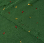 Indian Art Silk Self Woven Vintage Sari Remnant Scrap Fabric for Sewing Craft