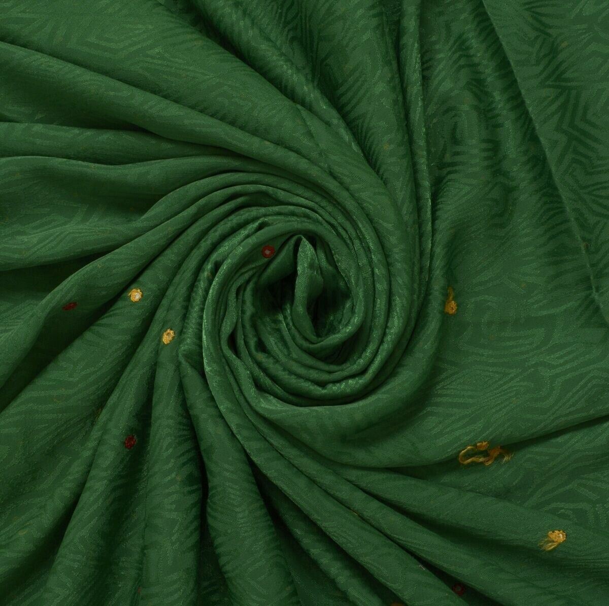 Indian Art Silk Self Woven Vintage Sari Remnant Scrap Fabric for Sewing Craft