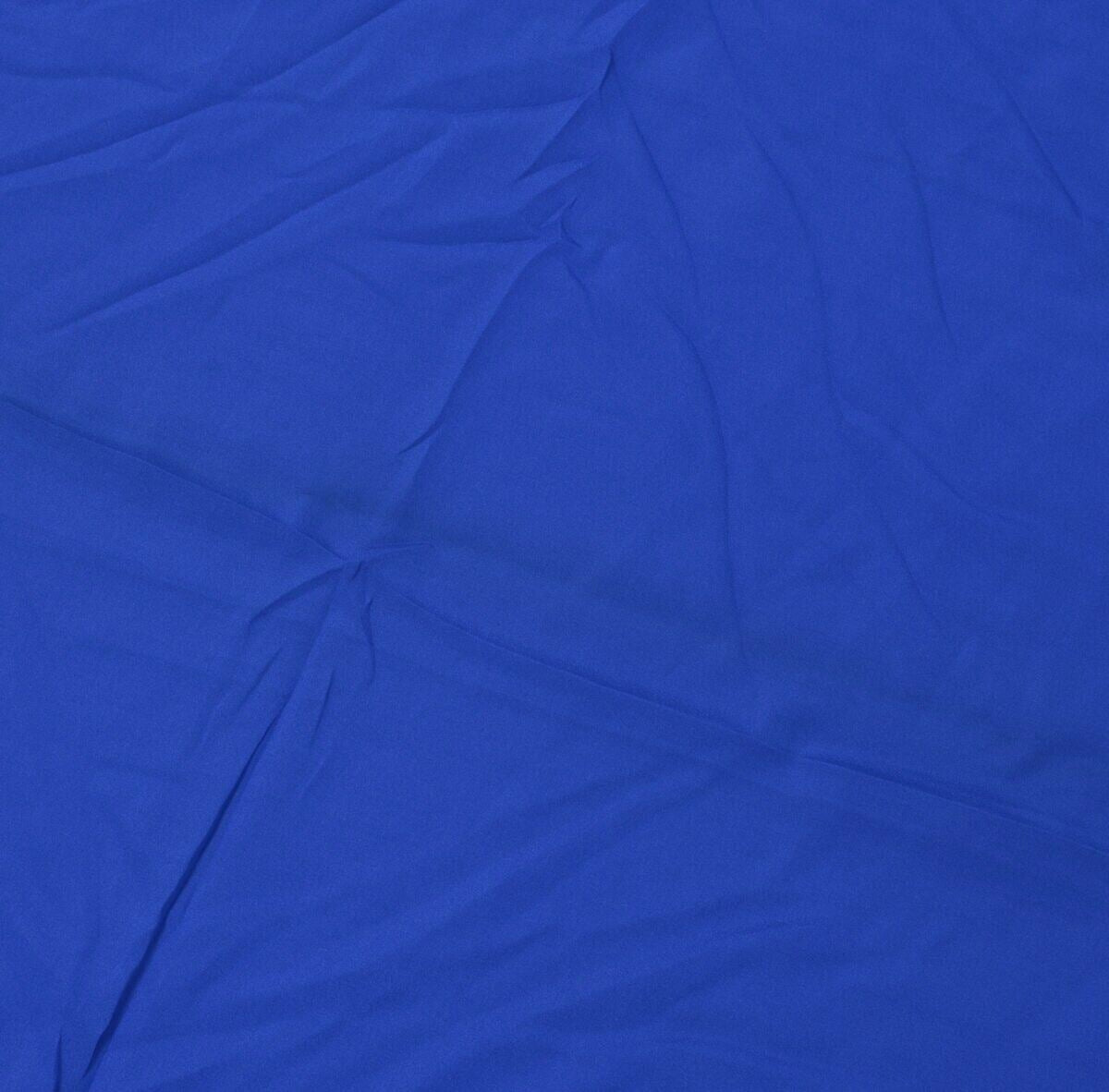 Blend Crepe Silk Blue Vintage Sari Remnant Scrap Fabric for Sewing Craft