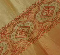 Vintage Saree Remnant Scrap Multi Purpose Craft Zari Embroidered Fabric