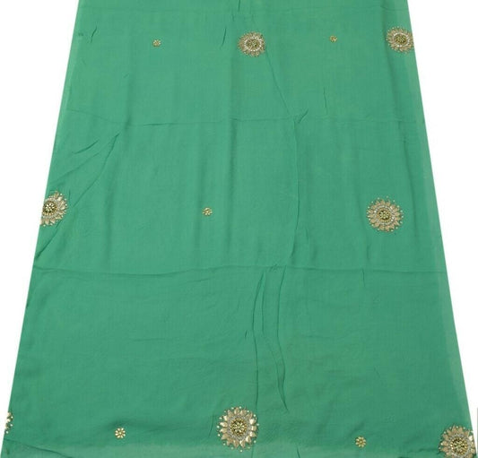 100% Pure Georgette Silk Vintage Sari Remnant Scrap Fabric for Sewing Craft