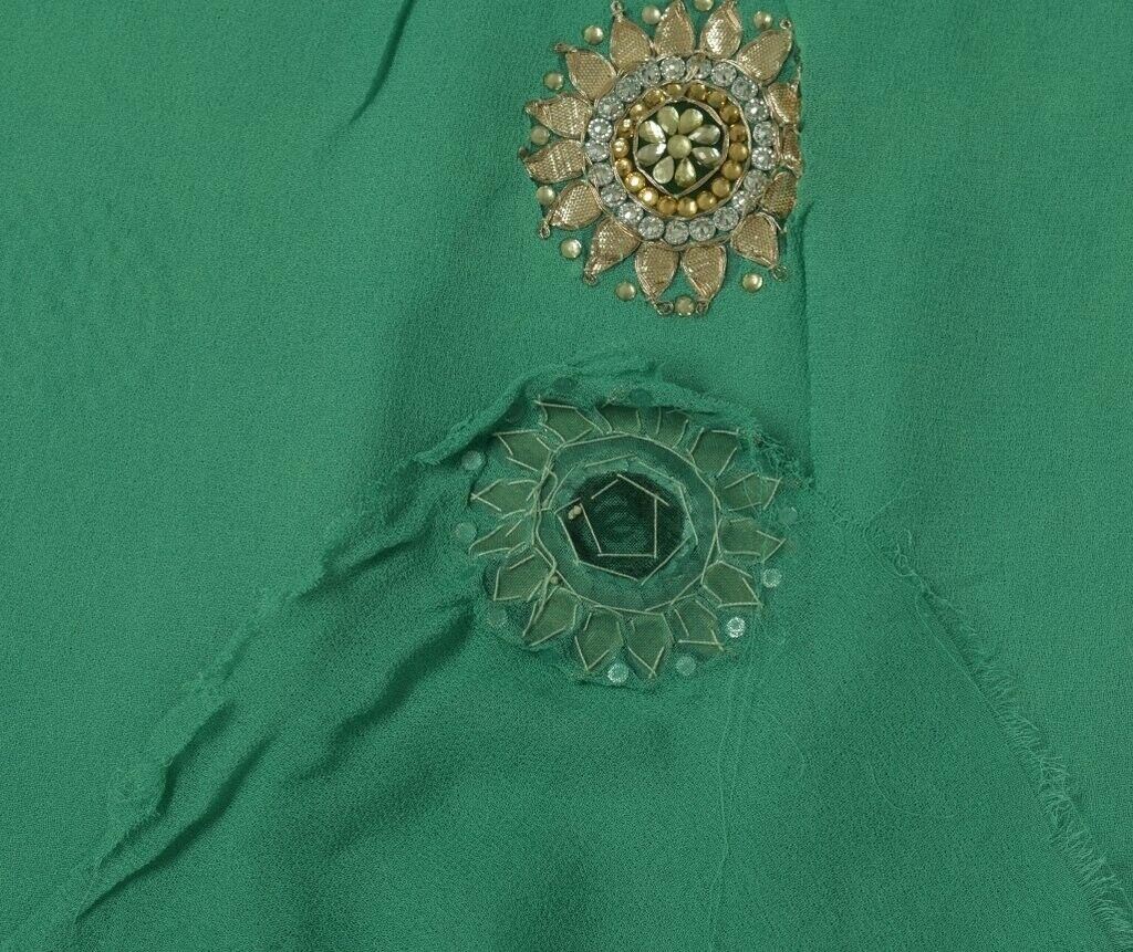 100% Pure Georgette Silk Vintage Sari Remnant Scrap Fabric for Sewing Craft