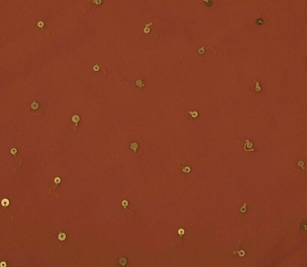 Blend Georgette Silk Vintage Sari Remnant Scrap Fabric for Sewing Craft Rust
