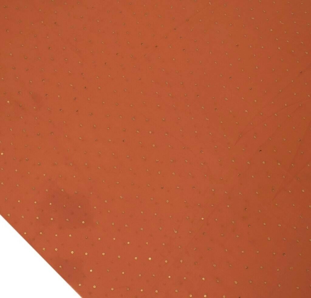 Blend Georgette Silk Vintage Sari Remnant Scrap Fabric for Sewing Craft Rust