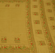 Vintage Indian Art Silk Scrap Saree Printed Craft Dress Sari Remnant Fabric