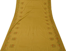 Vintage Indian Art Silk Scrap Saree Printed Craft Dress Sari Remnant Fabric
