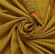Vintage Indian Art Silk Scrap Saree Printed Craft Dress Sari Remnant Fabric