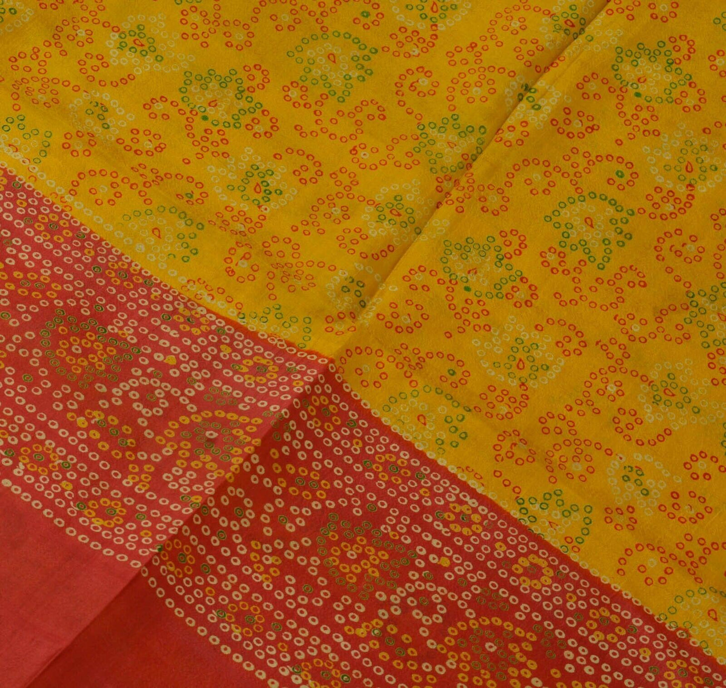Vintage Indian Scrap Saree 100% Pure Silk Printed Craft Sari Remnant Fabric