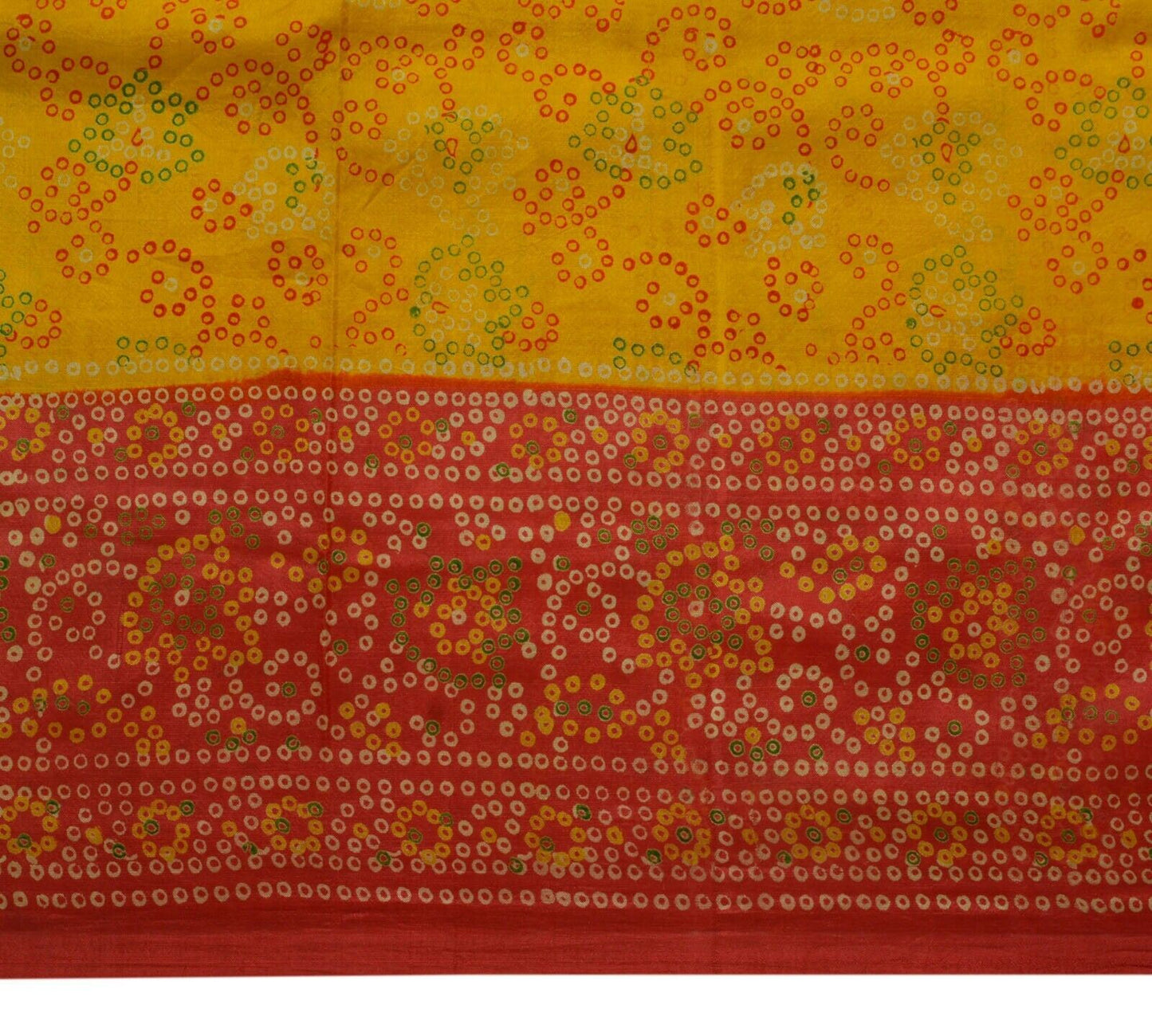 Vintage Indian Scrap Saree 100% Pure Silk Printed Craft Sari Remnant Fabric