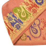 Vintage Sari Border Indian Craft Sewing Trim Woven Peach Pure Silk Lace
