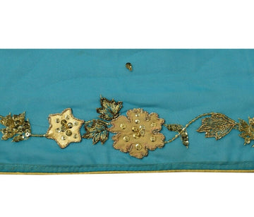 Vintage Sari Border Indian Craft Trim Hand Beaded Embroidered Patch Work Lace