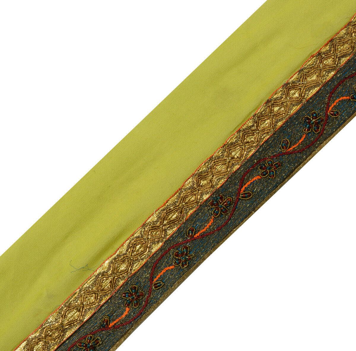 Antique Vintage Saree Border Indian Craft Trim Beaded Embroidered Ribbon Lace
