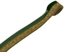 Antique Vintage Saree Border Indian Craft Trim Embroidered Green Ribbon Lace