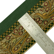 Antique Vintage Saree Border Indian Craft Trim Embroidered Green Ribbon Lace